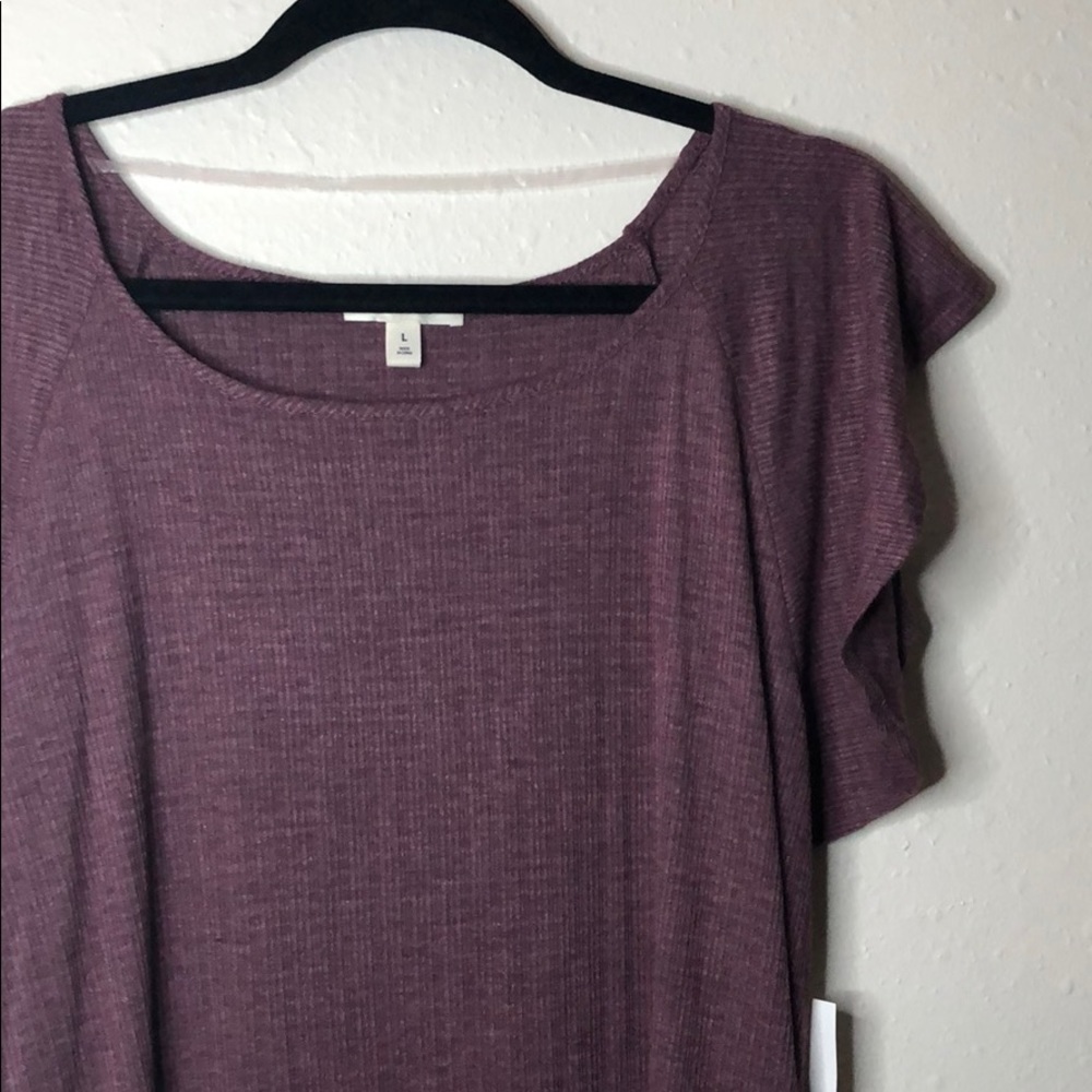 Purple Ruffle-Sleeve Dress